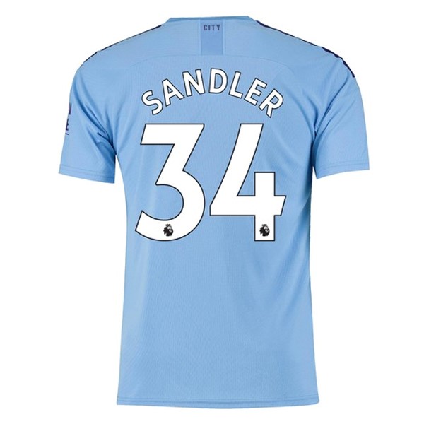 Trikot Manchester City NO.34 Sandler Heim 2019-20 Blau Fussballtrikots Günstig